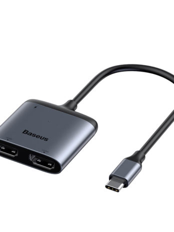 Baseus Enjoy series Type-C to HDMI*2+PD HD intelligent HUB adapter Grey