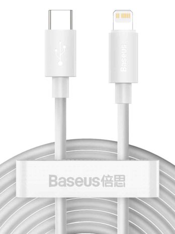 Baseus Simple Wisdom Data Cable Kit Type-C to iPhone PD 20W (2PCS/Set) 1.5m White
