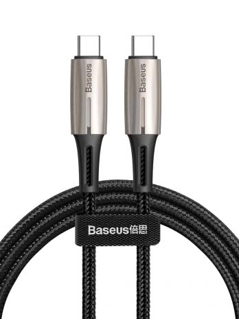 Baseus Water Drop-shaped Lamp Type-C PD2.0 60W Flash Charge Data Cable 20V 3A 1m Black