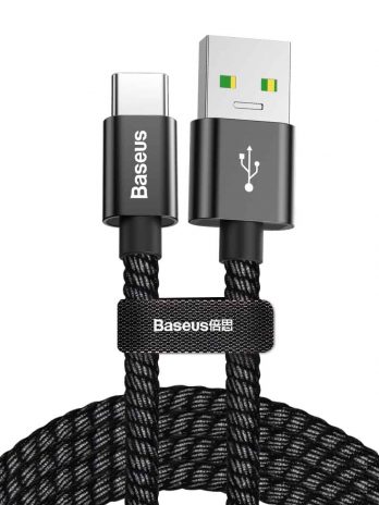 Baseus double fast charging USB cable USB For Type-C 5A 1m Black
