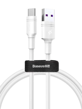 Baseus Double-ring Huawei quick charge cable USB For Type-C 5A White