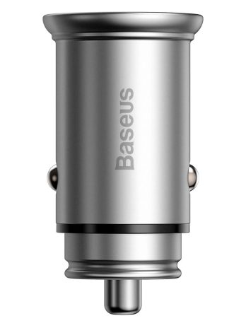 Baseus Circular Metal PPS Quick Charger Car Charger 30W(Support VOOC)Silver/Black