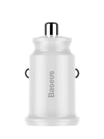 Baseus Grain Car Charger (Dual USB 5V 3.1A )Black/White