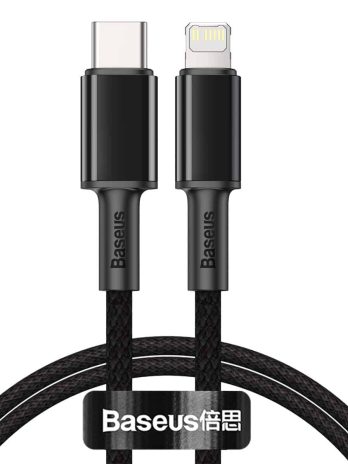 Baseus High Density Braided Fast Charging Data Cable Type-C to iPhone PD 20W Black/White