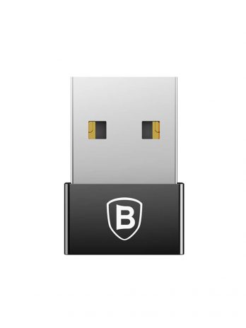Baseus Exquisite USB Male to Type-C Female Adapter Converter 2.4A Black