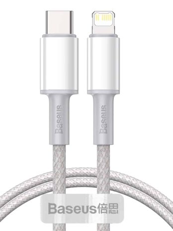 Baseus High Density Braided Fast Charging Data Cable Type-C to iPhone PD 20W Black/White
