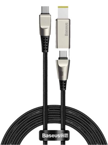 Baseus Flash Series One-for-two Fast Charging Data Cable with Type-C to C+DC 100W 2m Black/Grey