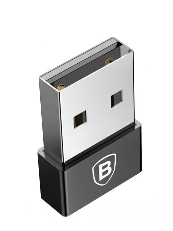 Baseus Exquisite USB Male to Type-C Female Adapter Converter 2.4A Black