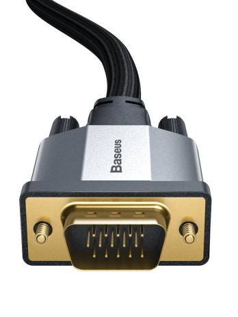 Baseus Enjoyment Series VGA Male To VGA Male bidirectional Adapter Cable 1m/2m/3m Dark gray