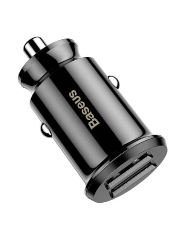 Baseus Grain Car Charger (Dual USB 5V 3.1A )Black/White
