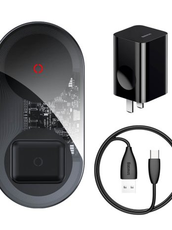 Baseus Simple 2in1 Wireless Charger Turbo Edition 24W(with 12V Charger)(EU/US) (Qi) Black