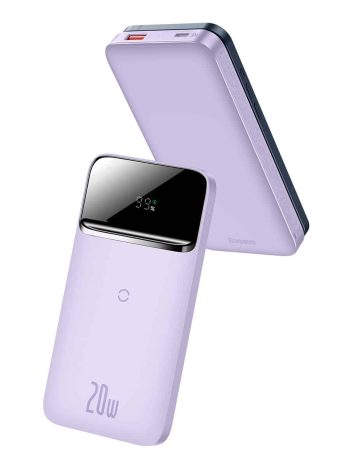 Baseus Magnetic wireless quick charging power bank 10000mAh 20W Purple (Include:Simple wiring USB For Type-C 0.5m White)