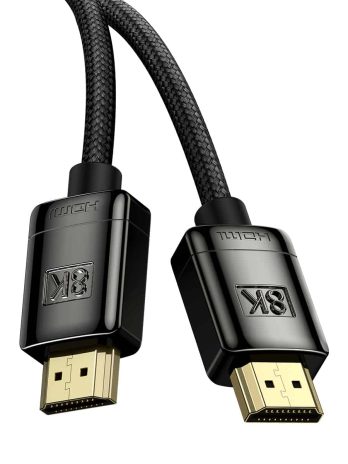 Baseus High Definition Series HDMI 8K to HDMI 8K Adapter Cable (Zinc alloy) Black