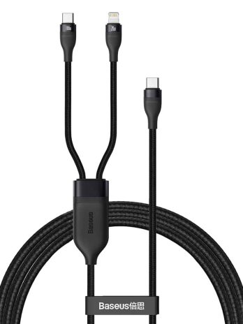 Baseus Flash Series One-for-two Fast Charging Data Cable Type-C to iPhone+Type-C 100W 1.2m