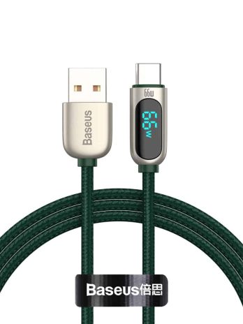 Baseus Display Fast Charging Data Cable USB to Type-C 66W Black/Green