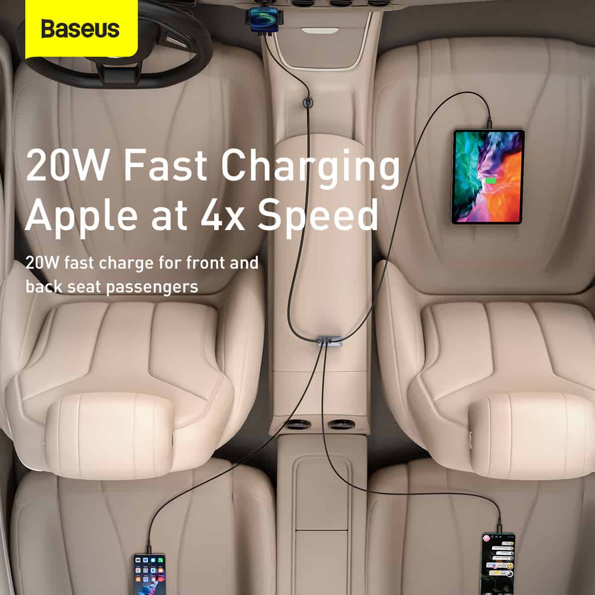 Baseus Share Together Multi Ports Fast Car Charger