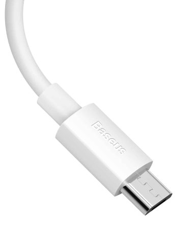 Baseus Simple Wisdom Data Cable Kit USB to Micro 2.1A  (2PCS/Set) 1.5m White