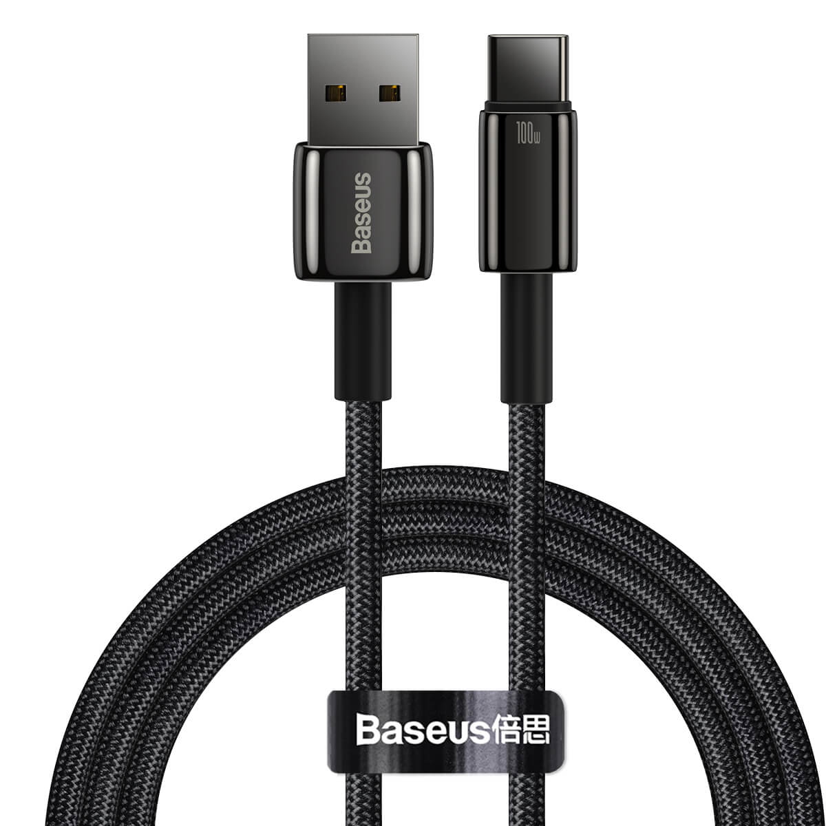 Baseus Tungsten Gold Fast Charging Data Cable USB to Type-C 100W Black