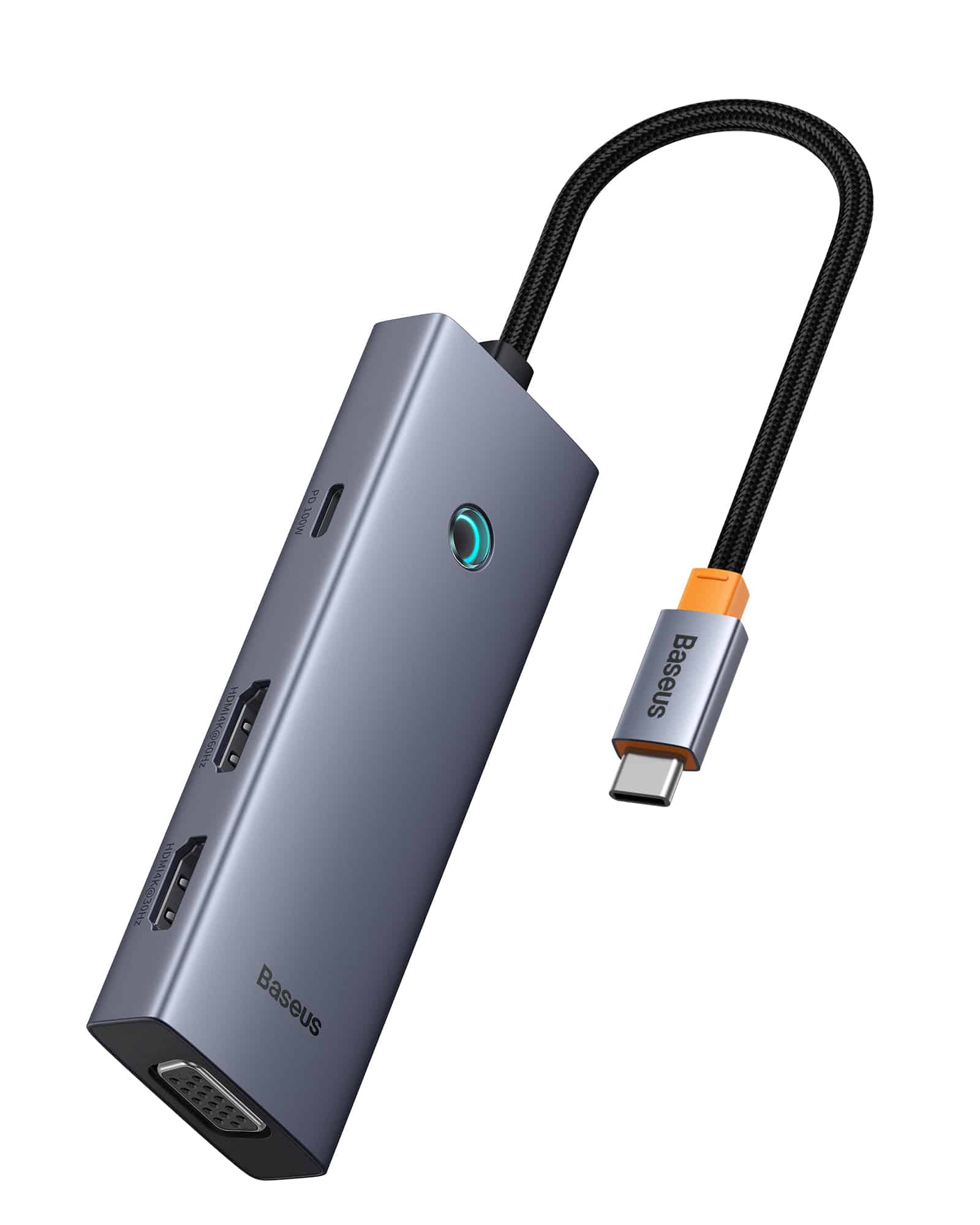 Baseus Portal Series 7-Port Triple-Display HUB (Type-C to HDMI4K@60Hz*1+HDMI4K@30Hz*1+VGA*1+USB3.0*1+USB2.0*2+PD*1)