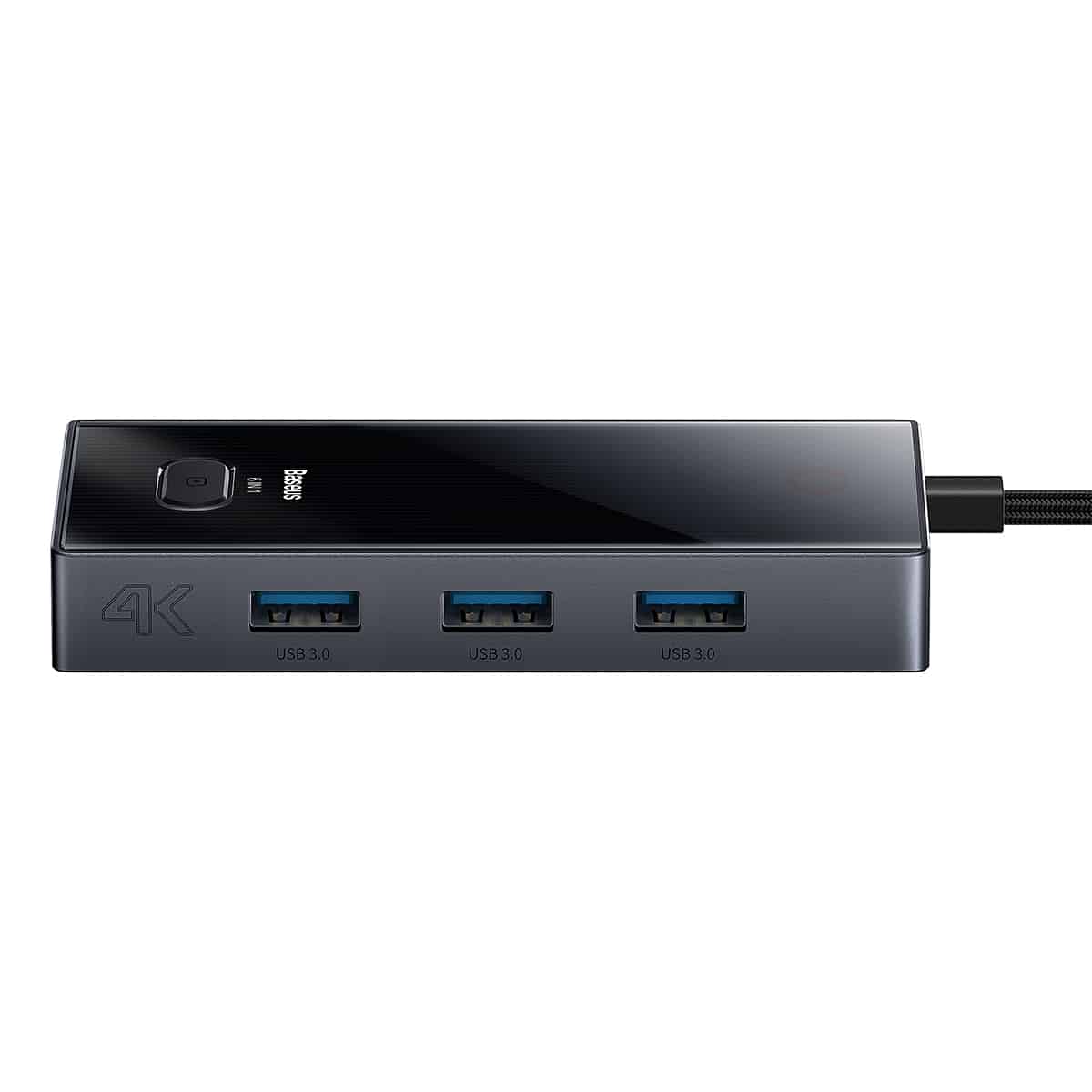 Baseus PioneerJoy 6-Port Type-C HUB Adapter (Type-C to HDMI4K@60Hz*1+USB3.0*3+PD*1+RJ45*1)