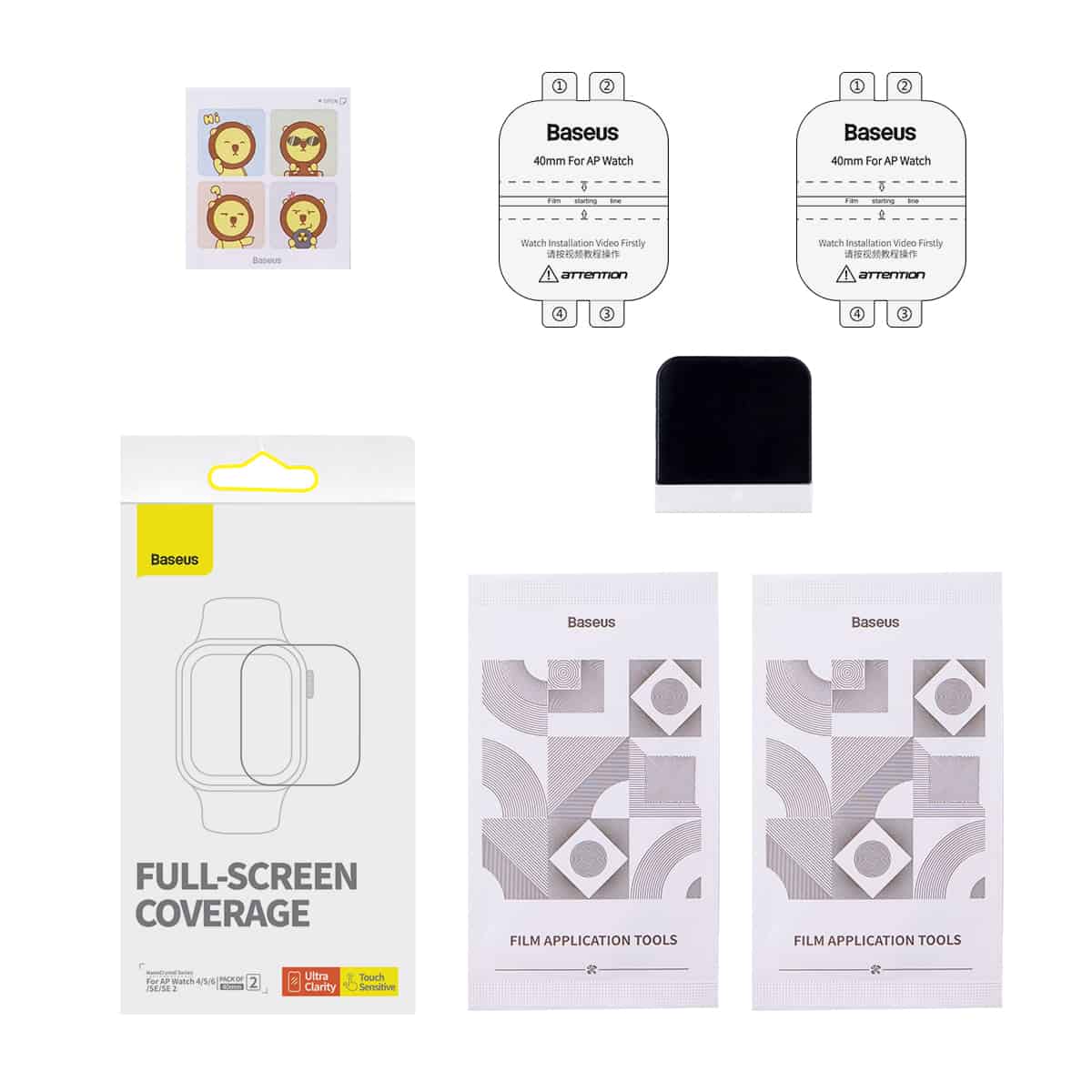 Baseus NanoCrystal Series Screen Protective Film(Pack of 2, with 2 cleaning kits and scraper)