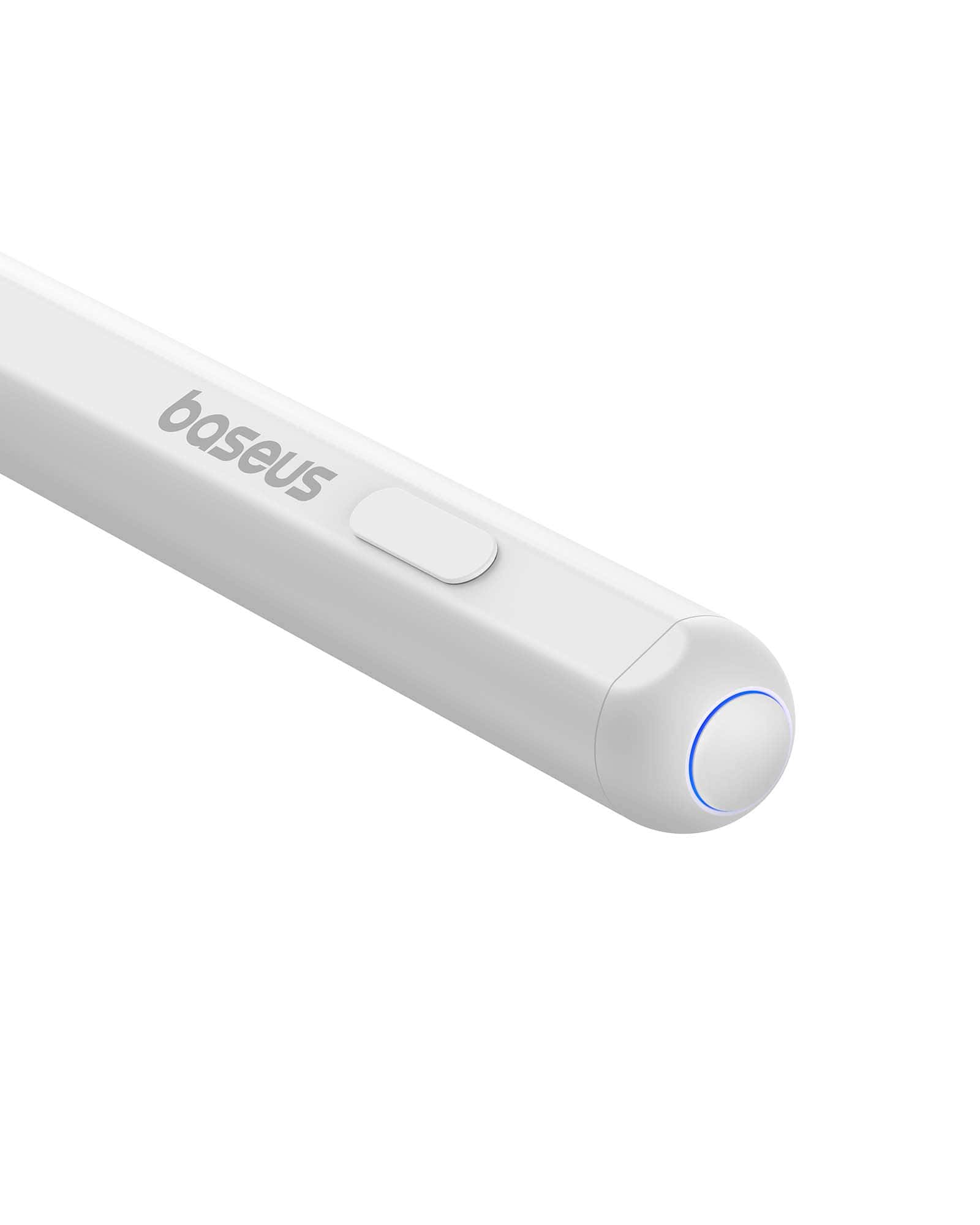 Baseus Smooth Writing 2 Series Dual Charging Stylus Active Version Wireless/Cabled Charging, Moon White(Active Version wireless/cabled charging with type-C cable and active pen tip)