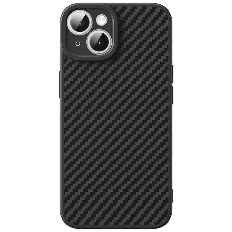 Baseus Synthetic Fiber Series Magnetic Phone Case for iP 15 Series, Cluster Black(With tempered-glass screen protector and cleaning kit)
