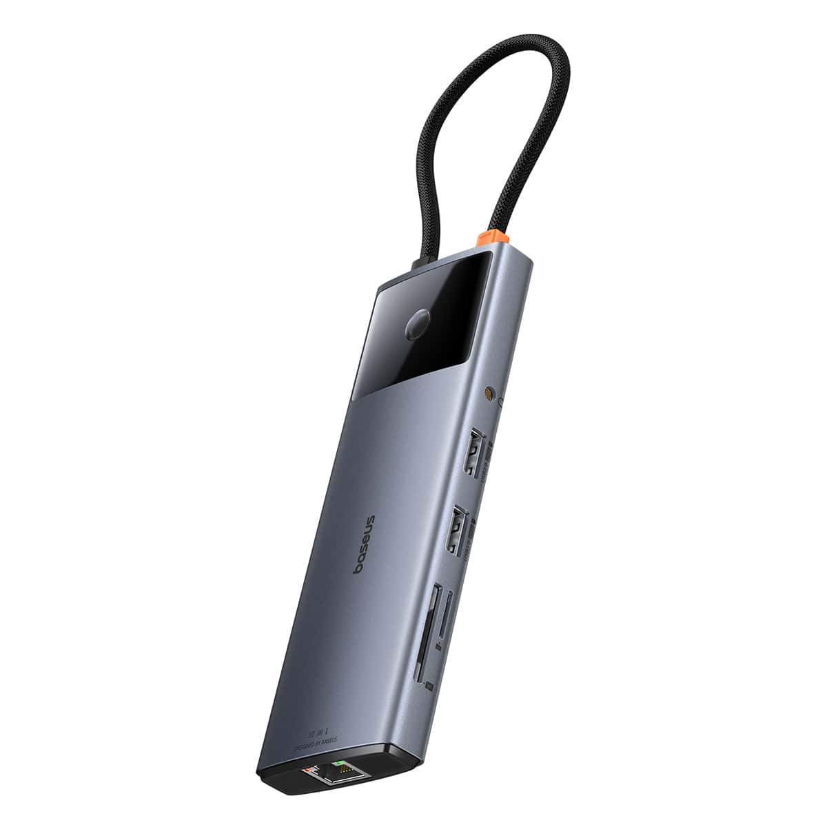 Baseus Metal Gleam Series II  10-in-1 USB HUB Space Grey(USB-C to 1*HDMI 4K@60Hz+1*USB-A(10Gbps)+1*USB-C(10Gbps)+2*USB-A(480Mbps)+1*RJ45+1*SD/TF+1*USB-C(PD)+1*3.5mm)